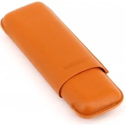 Kožené pouzdro na dva doutníky Toro Giant Martin Wess oranžové