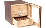 Humidor adorini Chianti M Deluxe z ořechového dřeva se zásuvkami a dřevěným čelem
