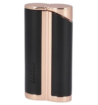 adorini Single Jet Curve Lighter Black / Rose Gold vč. doutníkového punče