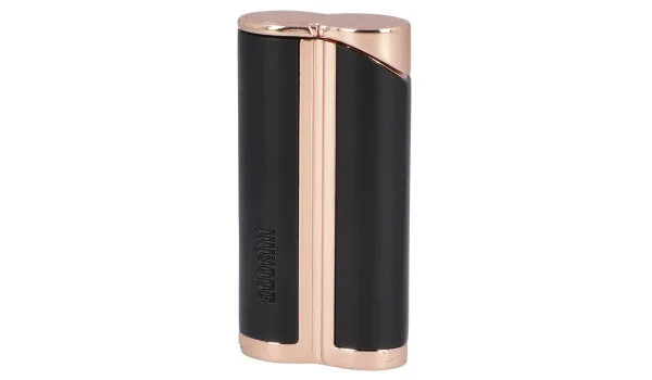 adorini Single Jet Curve Lighter Black / Rose Gold vč. doutníkového punče