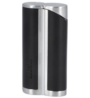 adorini Single Jet Curve Lighter Black / Satin Silver vč. doutníkového punče