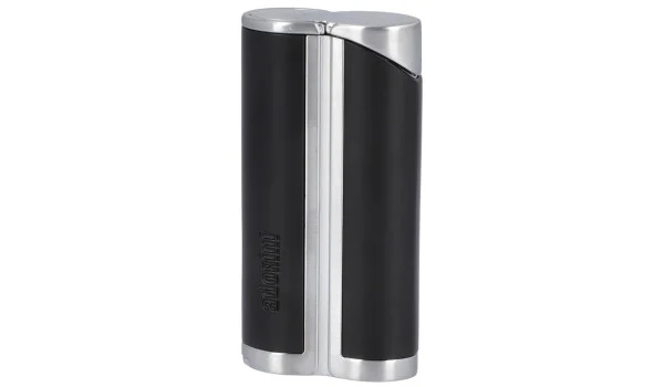 adorini Single Jet Curve Lighter Black / Satin Silver vč. doutníkového punče