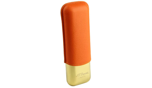 Pouzdro S.T. Dupont na 2 doutníky Orange/Golden 183256