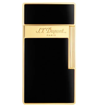 Zapalovač S.T. Dupont Biggy Black Lacquer Golden 025002