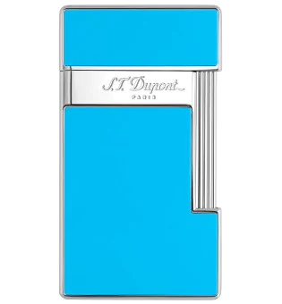 Zapalovač S.T. Dupont Slimmy Light Blue Lacquer Chrome 028007