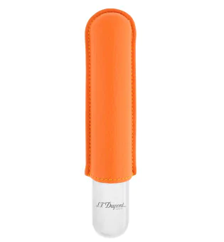 Pouzdro na doutníky S.T. Dupont oranžové chromové 183166