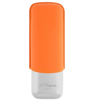 Pouzdro S.T. Dupont na 2 doutníky, oranžové s chromovými prvky 183266