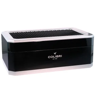 Humidor Colibri Rally v černé a stříbrné