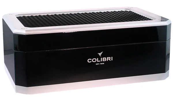 Humidor Colibri Rally v černé a stříbrné