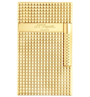 Zapalovač S.T. Dupont Le Grand Cling ve zlatém provedení s diamantovými hlavami C23009