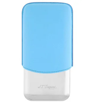 Pouzdro S.T. Dupont na 3 doutníky, tyrkysové s chromovými prvky 183364