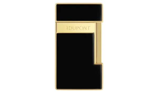 Zapalovač S.T. Dupont Slimmy Black Lacquer Gold 028222