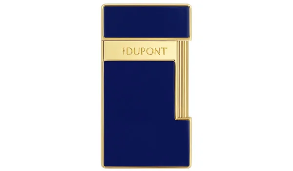 Zapalovač S.T. Dupont Slimmy modrý lak ve zlatém provedení 028225