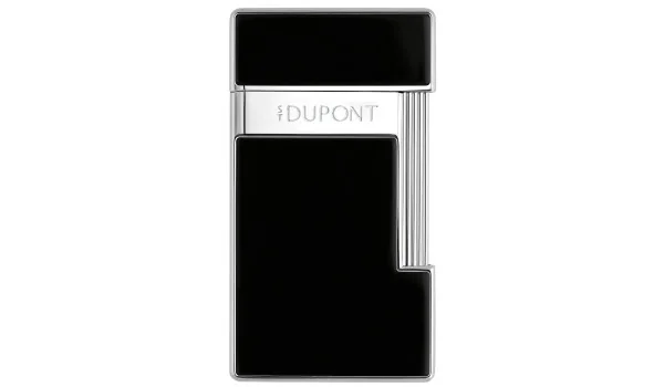 Zapalovač S.T. Dupont Slimmy Black Lacquer Chrome 028221
