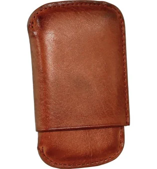 Pouzdro až na 4 doutníky/cigarilla Angelo, kožené, koňakové