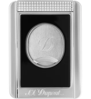 Ořezávač na doutníky S.T. Dupont s dvěma čepelemi se stojanem na doutníky v černém a chromovaném provedení