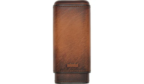 Vintage pouzdro z pravé kůže značky adorini na 2–3 doutníky hnědé