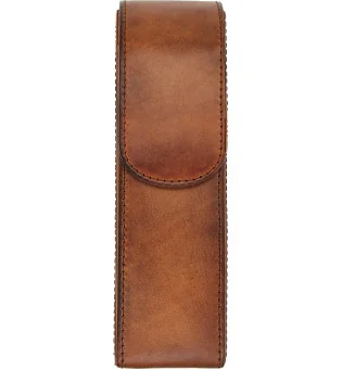 adorini kapesní vintage kožené pouzdro na doutníky 2 doutníky hnědé s pouzdrem na řezák nebo zapalovač