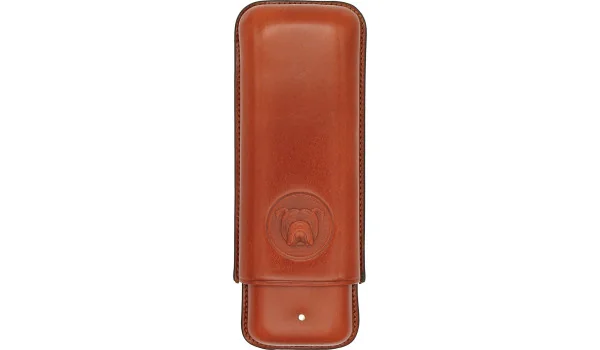 Hnědé pouzdro na dva doutníky formátu Corona Extra od značky Bulldog by Dunhill