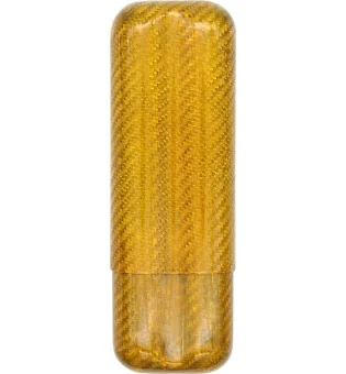 Karbonové pouzdro na 2 doutníky o velikosti 57 ve zlatém provedení