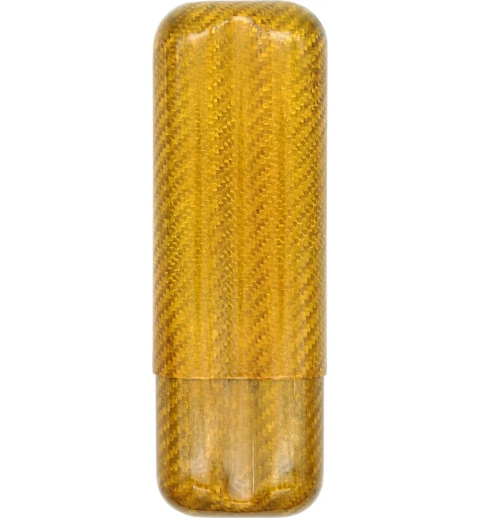 Karbonové pouzdro na 2 doutníky o velikosti 57 ve zlatém provedení obraz 2