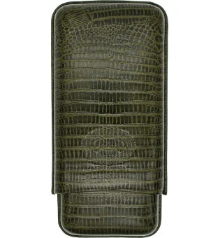 Kožené pouzdro na 3 doutníky Hoyo de Monterrey zelené