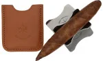 Ořezávač na doutníky s řetízkem Les Fines Lames s koženým pouzdrem
