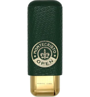 Pouzdro na doutníky Montecristo Open z kůže a kovu, na 2 doutníky
