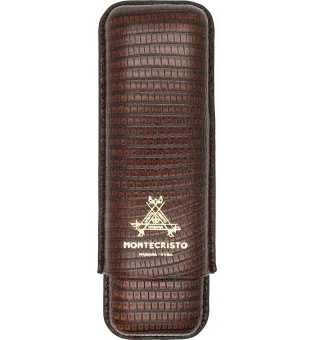 Kožené pouzdro na doutníky Montecristo, hnědé, na 2 doutníky