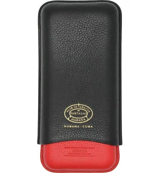 Kožené pouzdro Partagas Series černé a červené se zlatým logem