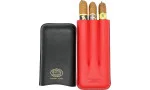 Kožené pouzdro Partagas Series černé a červené se zlatým logem